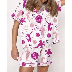 Sheshow Volleyball Satin Pajama Set For Women- Size XS